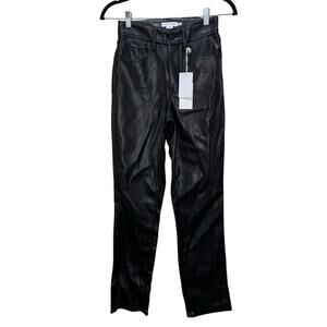 Good American Better Than Leather Good Icon Black Pants Sz 0/25 NWT